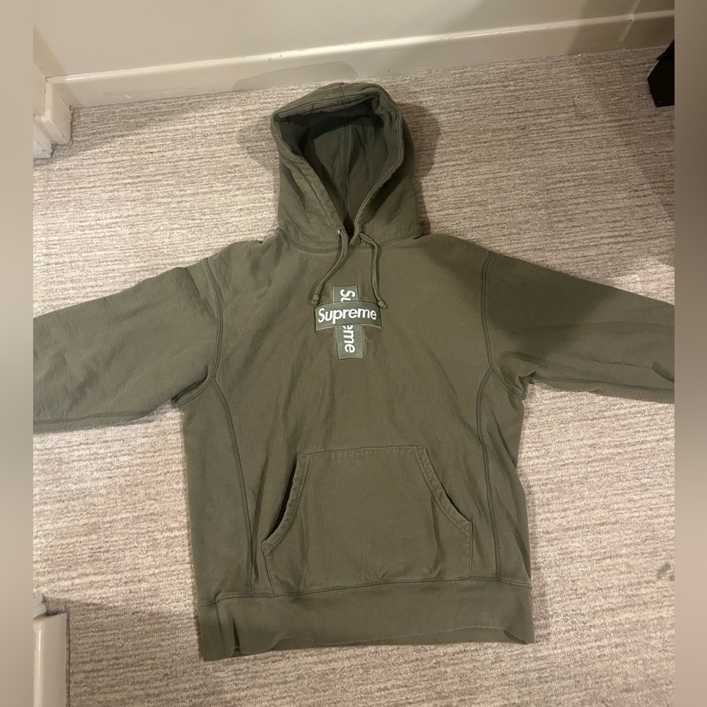 Supreme Cross Box Logo Hooded Sweatshirt